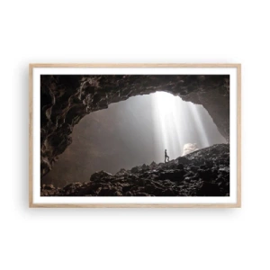 Póster en marco roble claro - Gruta luminosa - 91x61 cm