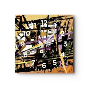 Reloj de pared - Reloj de vidrio - Corte afilado - 30x30 cm