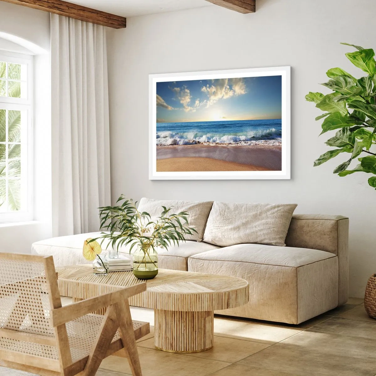 Póster en marco blanco - Movimiento y quietud al mismo tiempo - 50x40 cm