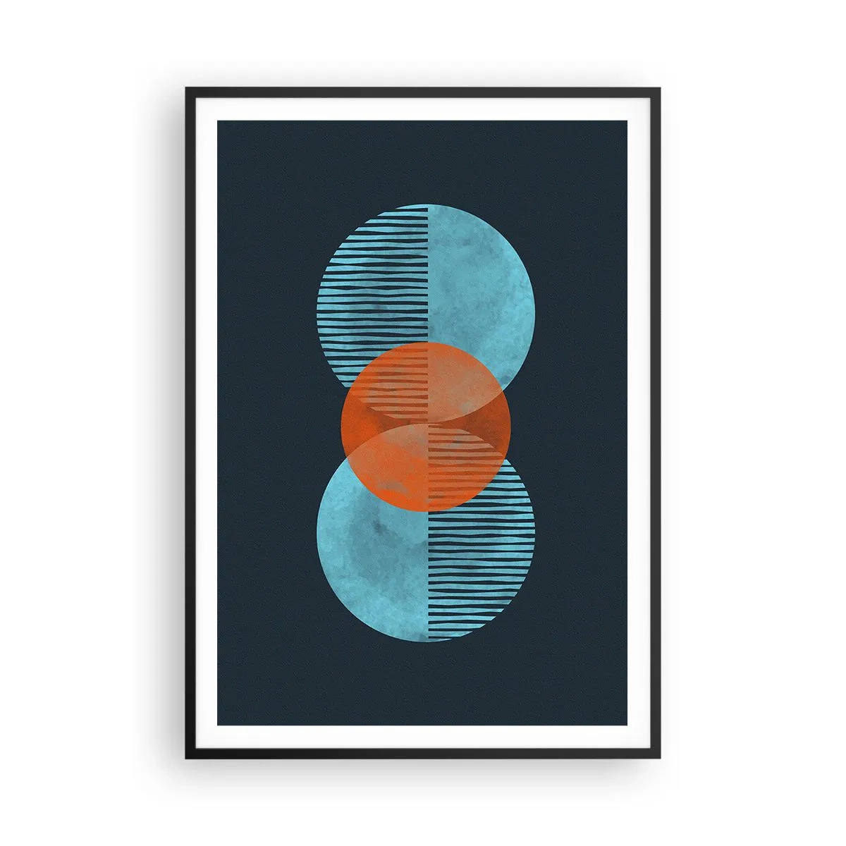 Póster en marco negro - Composición simétrica - 70x100 cm