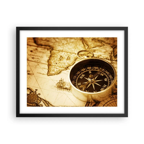 Póster en marco negro - ¿Este u Oeste? - 50x40 cm