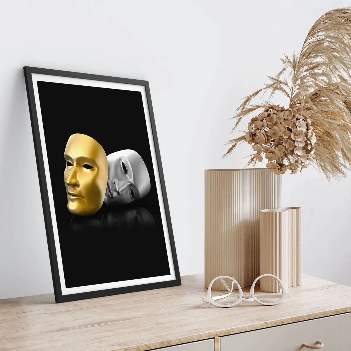 Póster en marco negro - La vida es un teatro - 50x70 cm