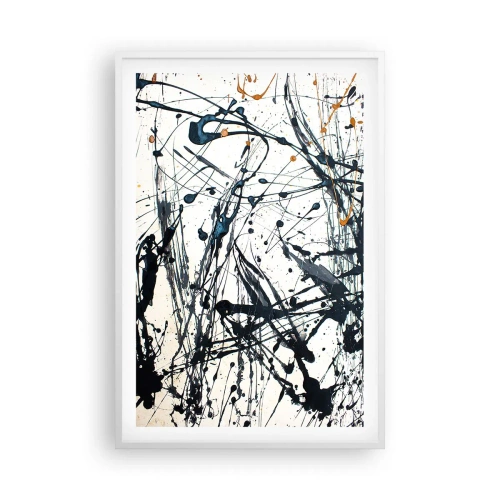 Póster en marco blanco - Abstracción expresionista - 61x91 cm