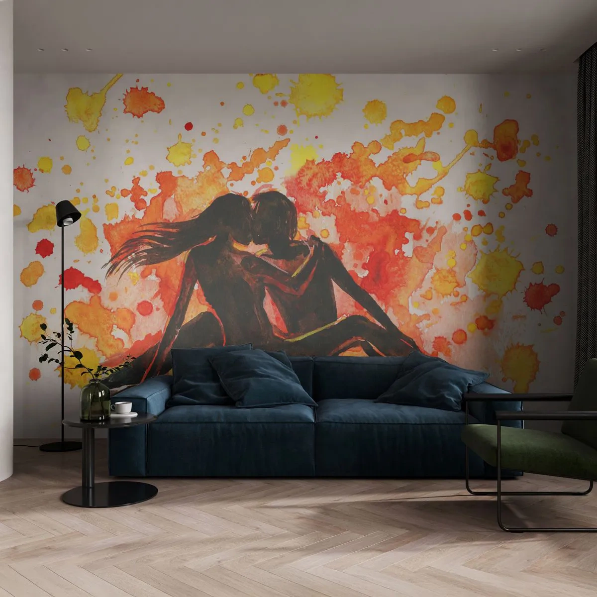 Fotomural Standard Eco - Momento romántico - Gente, Beso, pareja de enamorados - 450x315 cm