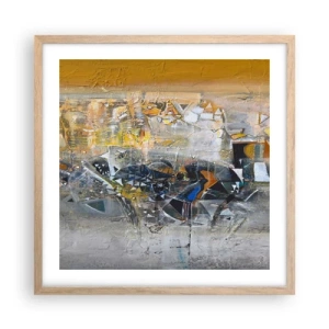 Póster en marco roble claro - Todo se pondrá en su sitio - 50x50 cm