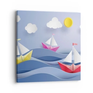 Cuadro sobre lienzo - Impresión de Imagen - Oh, qué agradable es balancearse entre las olas - 40x40 cm