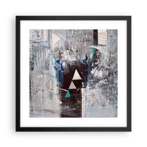 Póster en marco negro - El orden superior de los triángulos - 40x40 cm