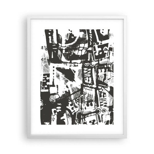 Póster en marco blanco - ¿Orden o caos? - 40x50 cm