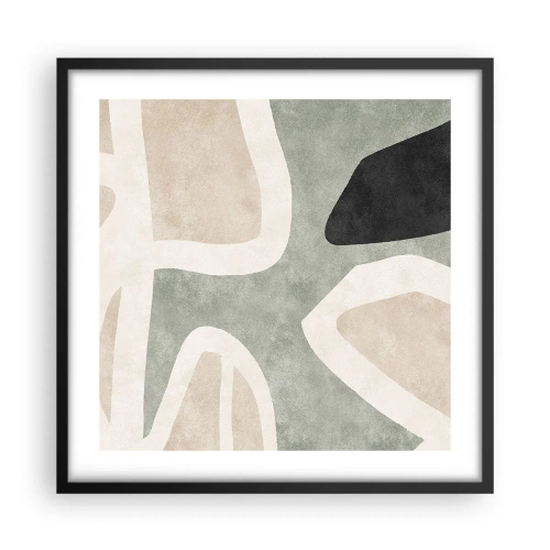 Póster en marco negro - Composición con un toque negro - 50x50 cm