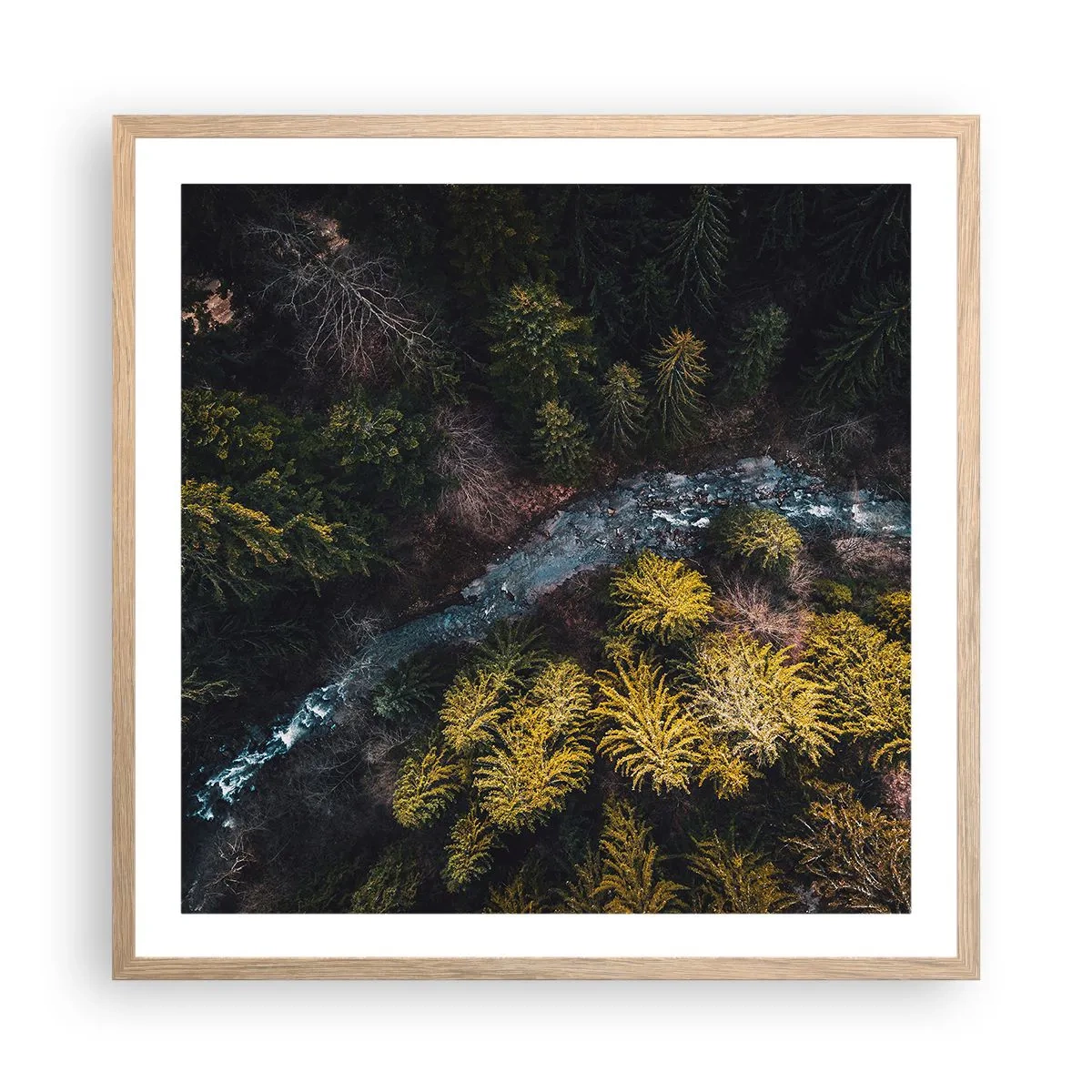 Póster en marco roble claro - Rápido, cada vez más rápido - 60x60 cm