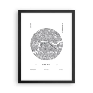 Póster en marco negro - Anatomía de Londres - 30x40 cm