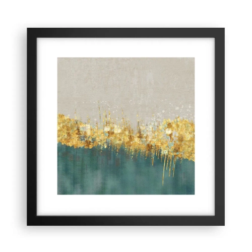 Póster en marco negro - La frontera dorada - 30x30 cm