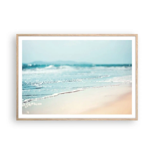 Póster en marco roble claro - Calor y brisa - 100x70 cm