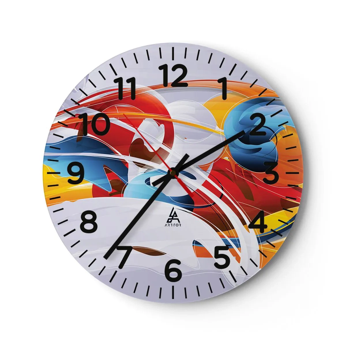 Reloj de pared - Reloj de vidrio - Danza de los elementos - 40x40 cm