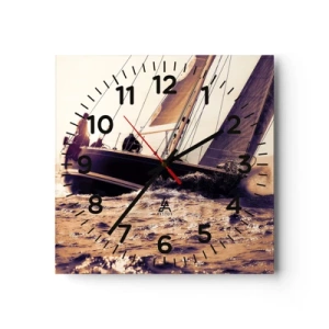 Reloj de pared - Reloj de vidrio - Navega, marinero - 30x30 cm