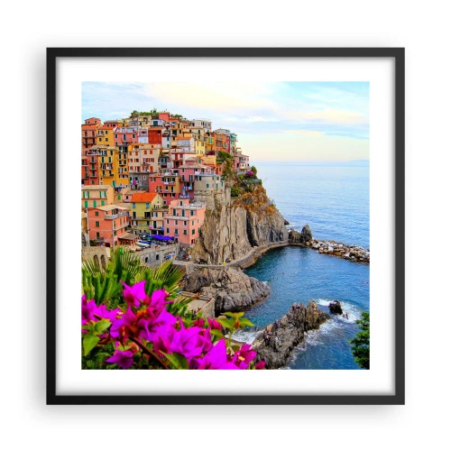 Póster en marco negro - La ciudad de la risa - 50x50 cm