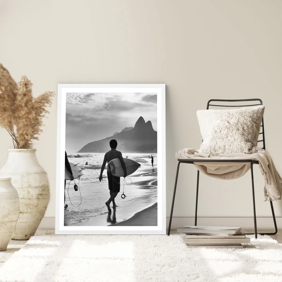 Póster en marco blanco - Samba para una ola - 70x100 cm