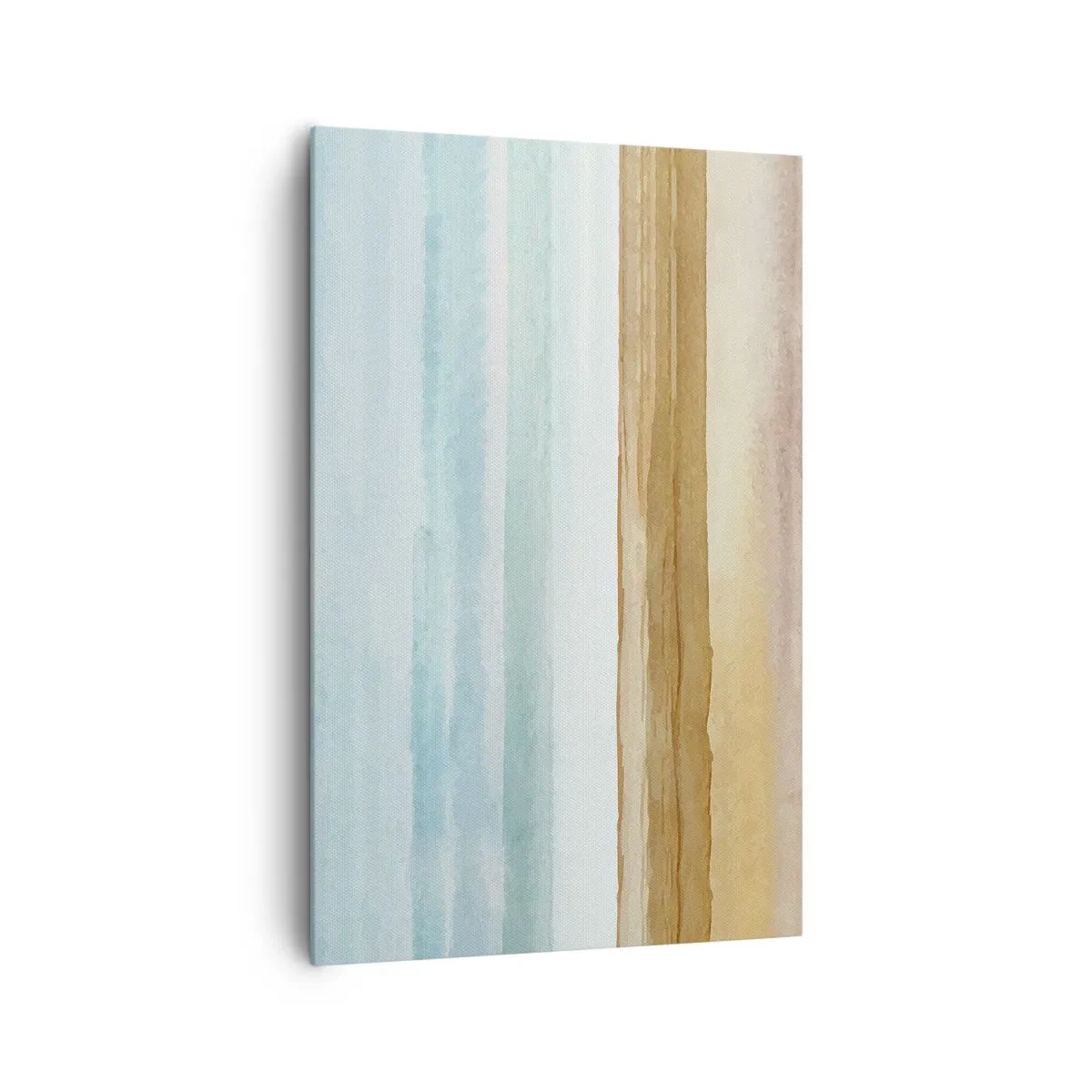 Cuadro sobre lienzo - Impresión de Imagen - Paisaje de playa abstracto en tonos pastel - 80x120cm - Serenidad - Decoración de pared moderna para salón y dormitorio ARTTOR