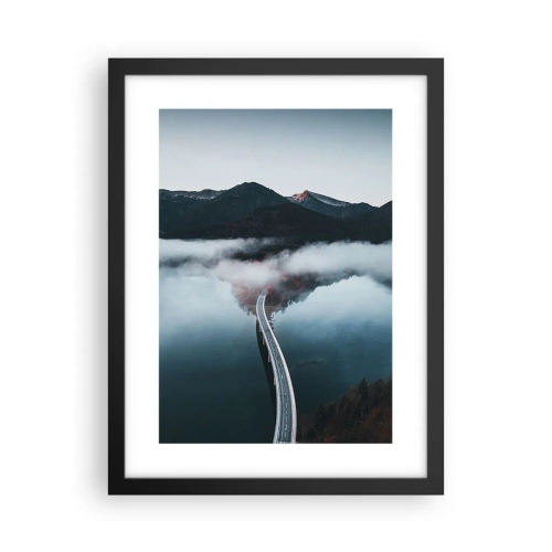 Póster en marco negro - Sobre el agua lisa como un espejo - 30x40 cm