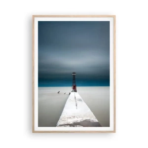 Póster en marco roble claro - Encuentro con la inmensidad - 70x100 cm