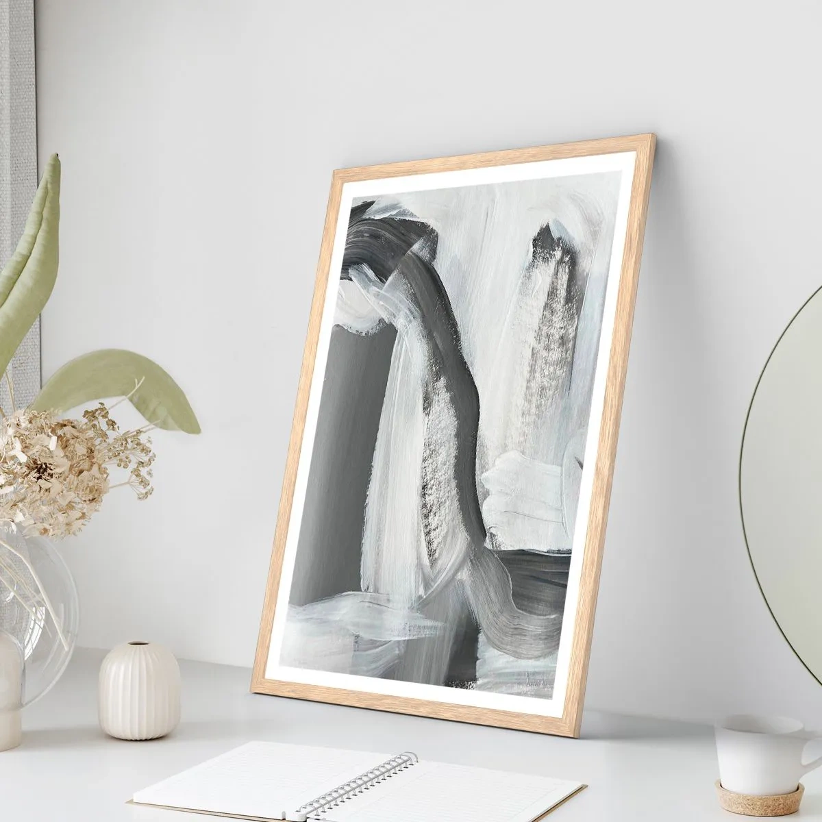 Póster en marco roble claro - Con movimientos decididos - 61x91 cm