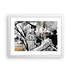 Póster en marco blanco - Al ritmo de Nueva York - 40x30 cm