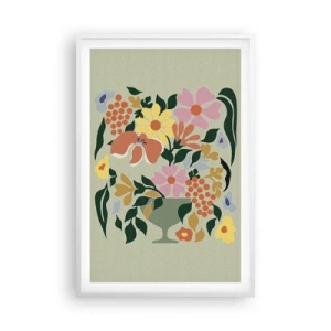 Póster en marco blanco - Un ramo rebosante de vida - 61x91 cm