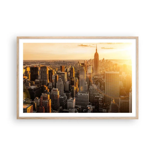 Póster en marco roble claro - Creciendo al sol - 91x61 cm