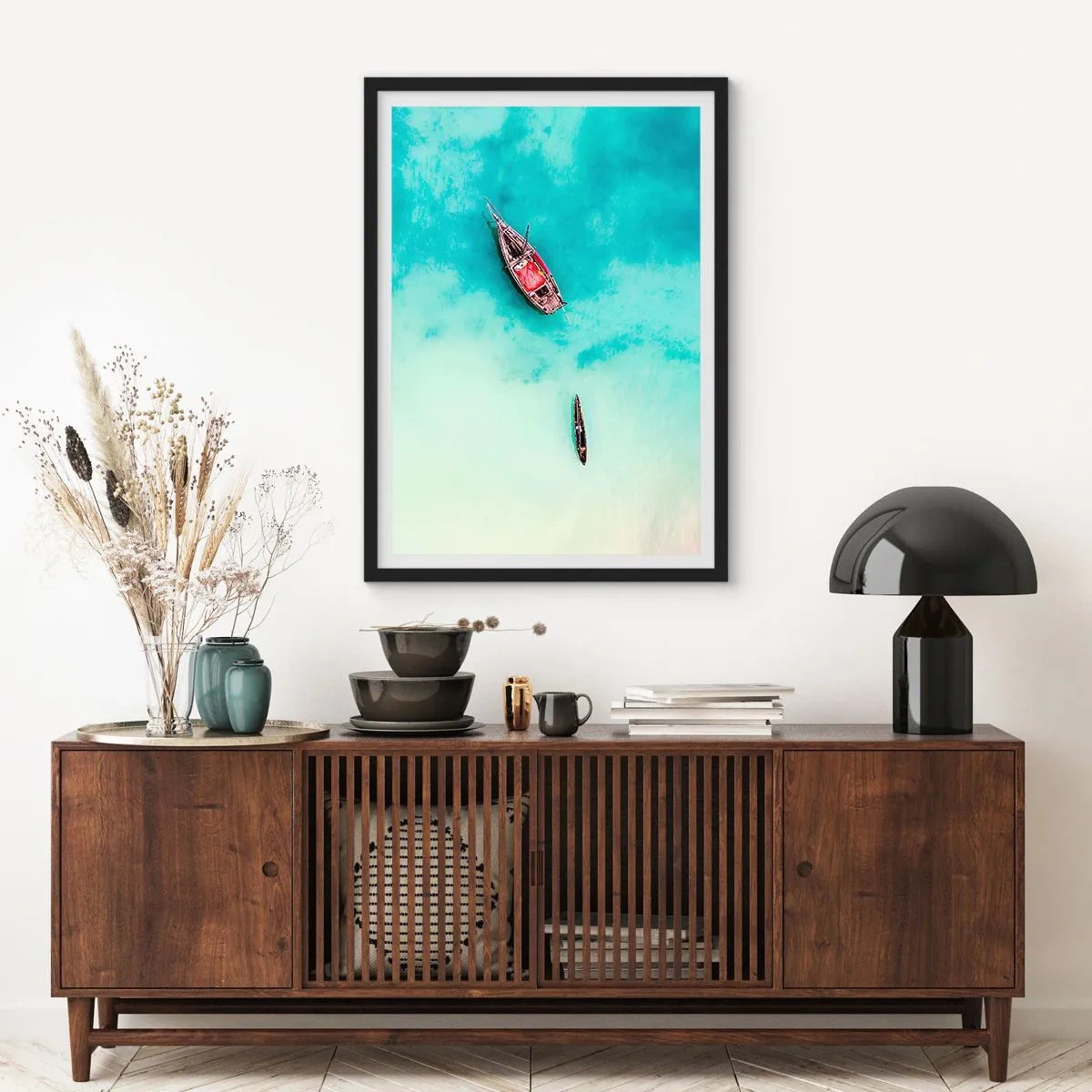 Póster en marco negro - Porque en las playas de Zanzíbar, cuando las aguas se desbordan... - 30x40 cm