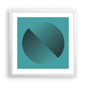 Póster en marco blanco - El círculo: una variación geométrica - 40x40 cm
