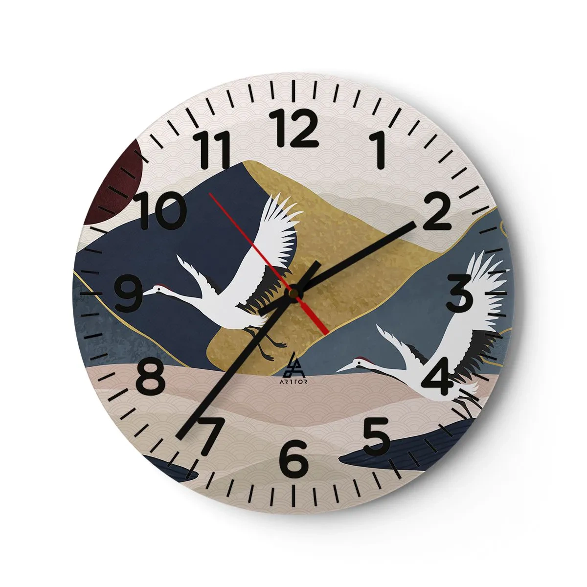 Reloj de pared - Reloj de vidrio - Y el día ha vuelto a pasar volando - 40x40 cm