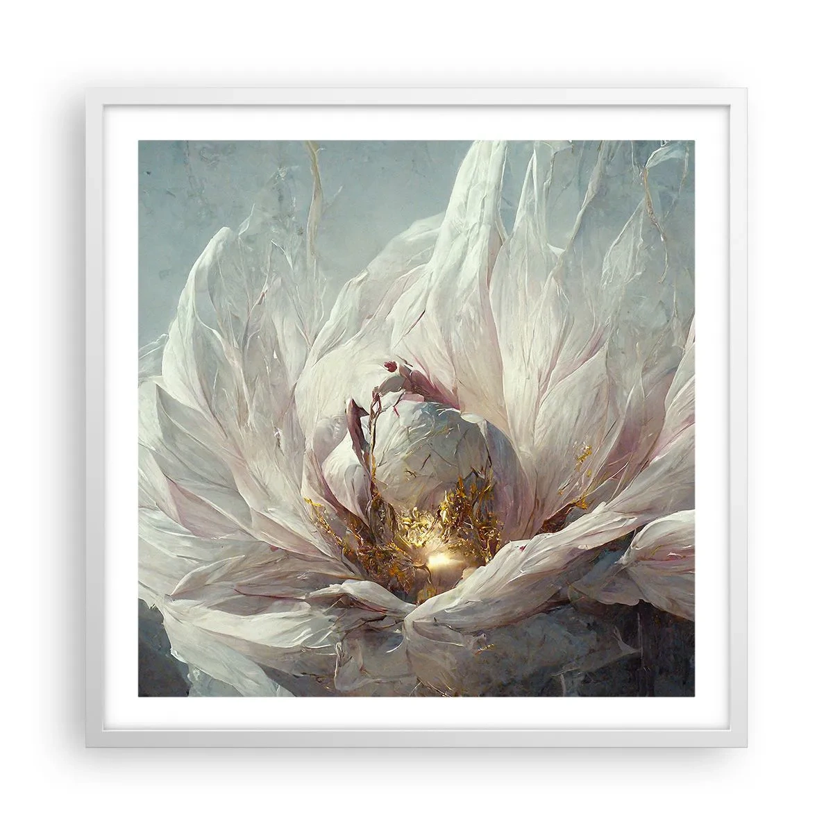 Póster en marco blanco - Florece una vez cada cien años - 60x60 cm