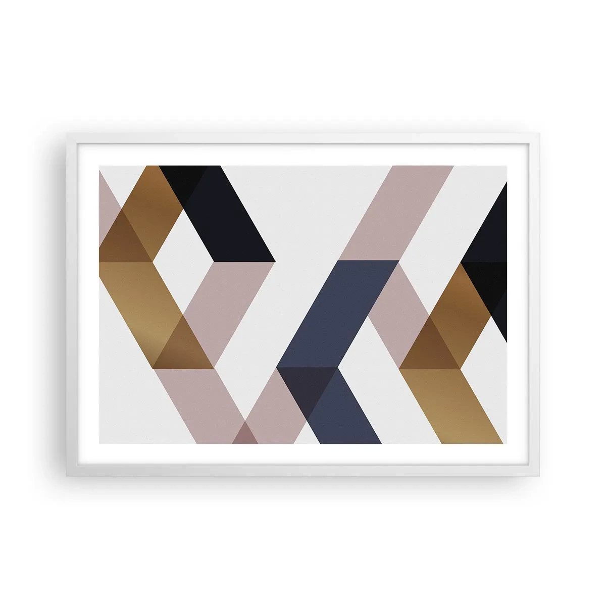 Póster en marco blanco - Rectas y ángulos - 70x50 cm