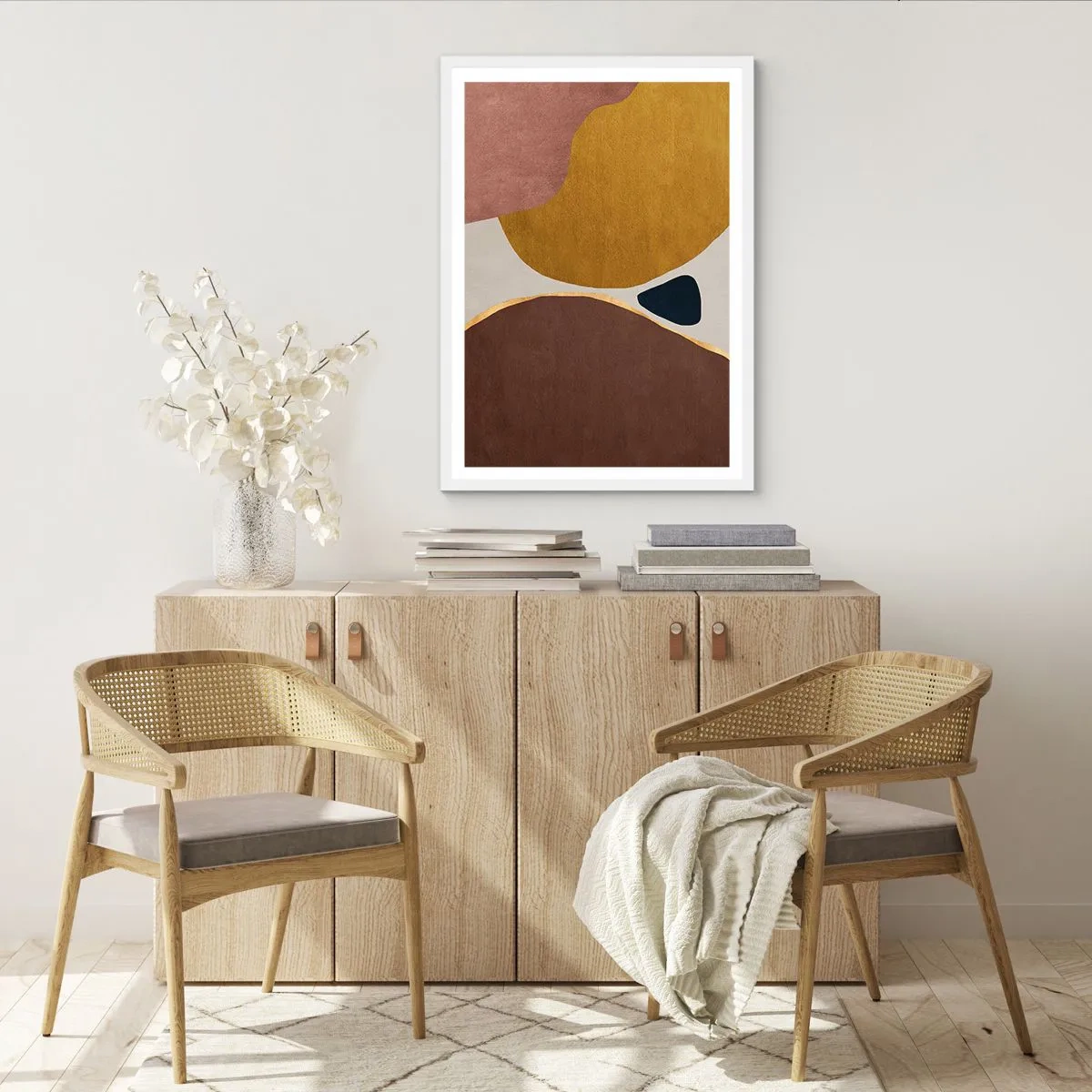 Póster en marco blanco - Abstracción - un lugar en el espacio - 30x40 cm