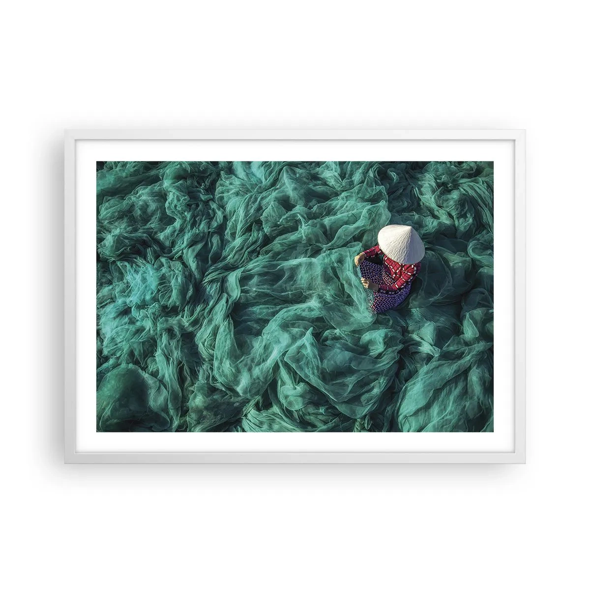 Póster en marco blanco - En un mar de redes - 70x50 cm