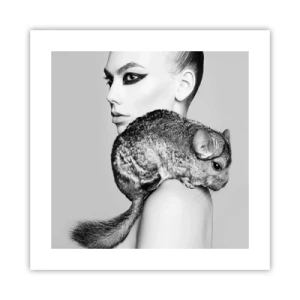 Póster - Dama con chinchilla - 40x40 cm