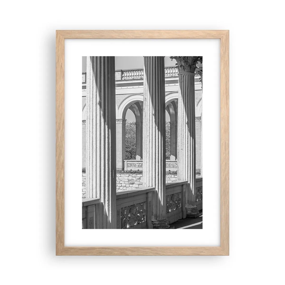 Póster en marco roble claro - Galería soleada - 30x40 cm