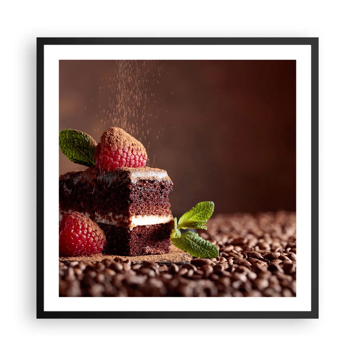 Póster en marco negro - La vida es dulce - 60x60 cm