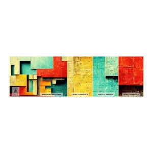 Muestra de fotomural autoadhesivo Deluxe Sticker - Festival de ángulos rectos - 3D, Pedazo, Geométrico - 100x30 cm