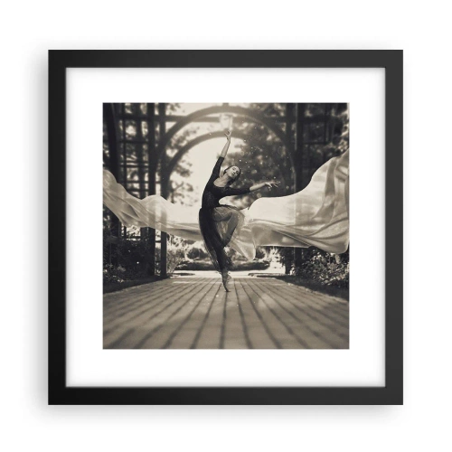 Póster en marco negro - Danza del espíritu del jardín - 30x30 cm