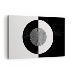 Cuadro sobre lienzo - Impresión de Imagen - Patrón gráfico en blanco y negro contrastante - 120x80cm - Armonía en blanco y negro - Decoración de pared moderna para salón y dormitorio ARTTOR