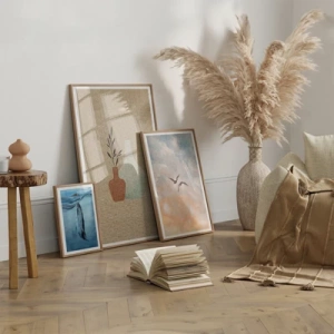 Póster en marco roble claro - Jarrón y su idea - 70x100 cm