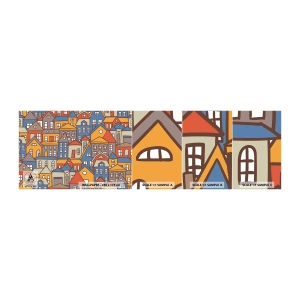 Muestra de fotomural autoadhesivo Deluxe Sticker - Casa tras casa - Ciudad, Arquitectura, Pueblo Viejo - 100x30 cm