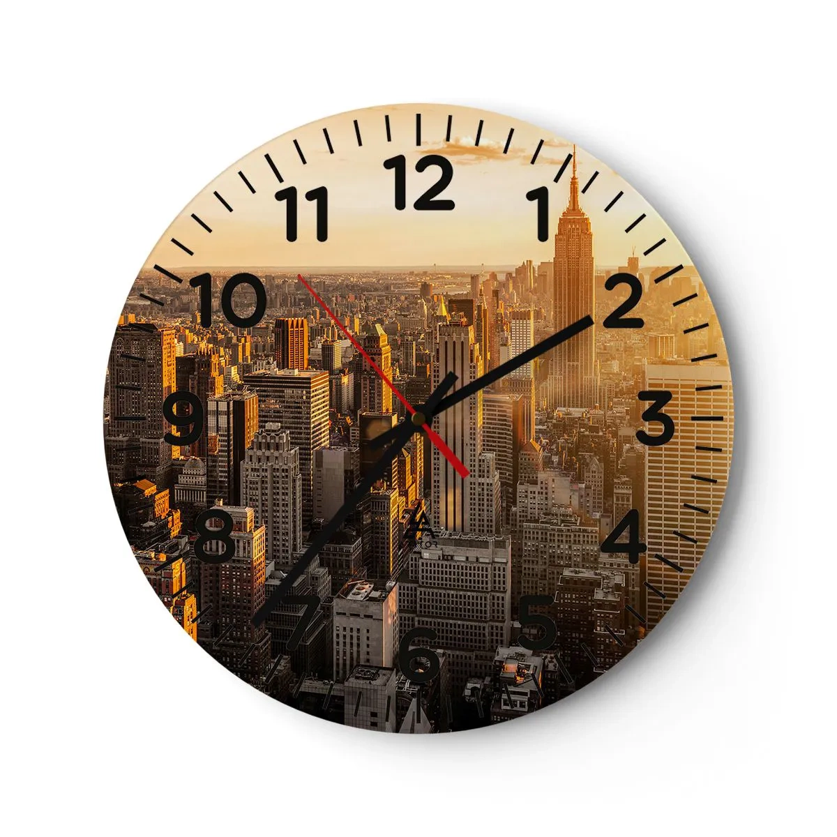 Reloj de pared - Reloj de vidrio - Creciendo al sol - 40x40 cm