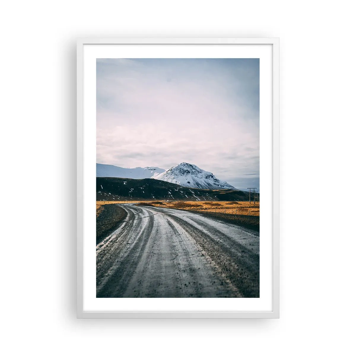 Póster en marco blanco - En el ambiente islandés - 50x70 cm