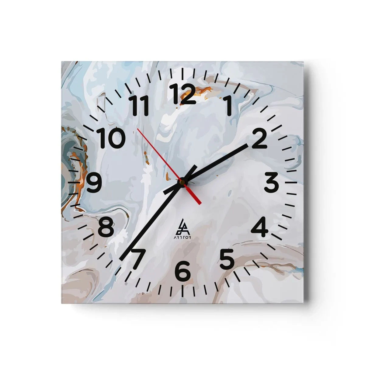 Reloj de pared - Reloj de vidrio - Blanco fusión - 40x40 cm