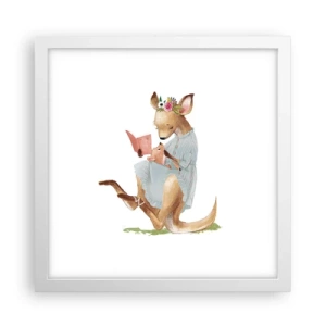 Póster en marco blanco - Léeme un cuento, mamá - 30x30 cm