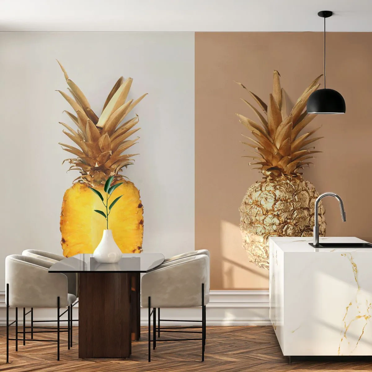 Fotomural Autadhesivo Deluxe Sticker - Piña y media - Piña, Fruta, Postre - 250x175 cm
