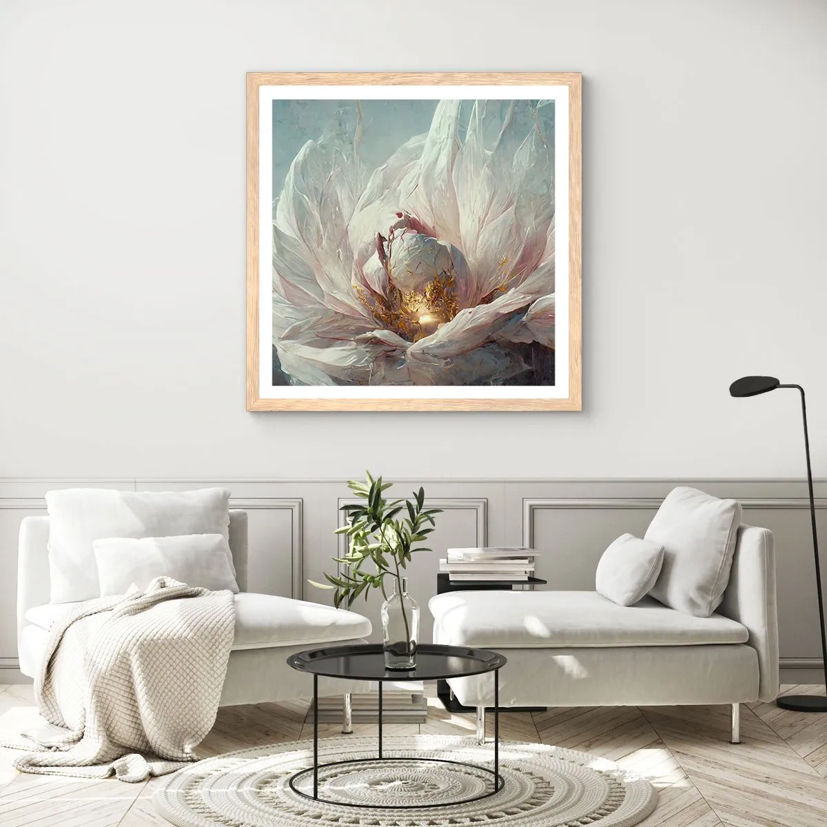 Póster en marco roble claro - Florece una vez cada cien años - 40x40 cm
