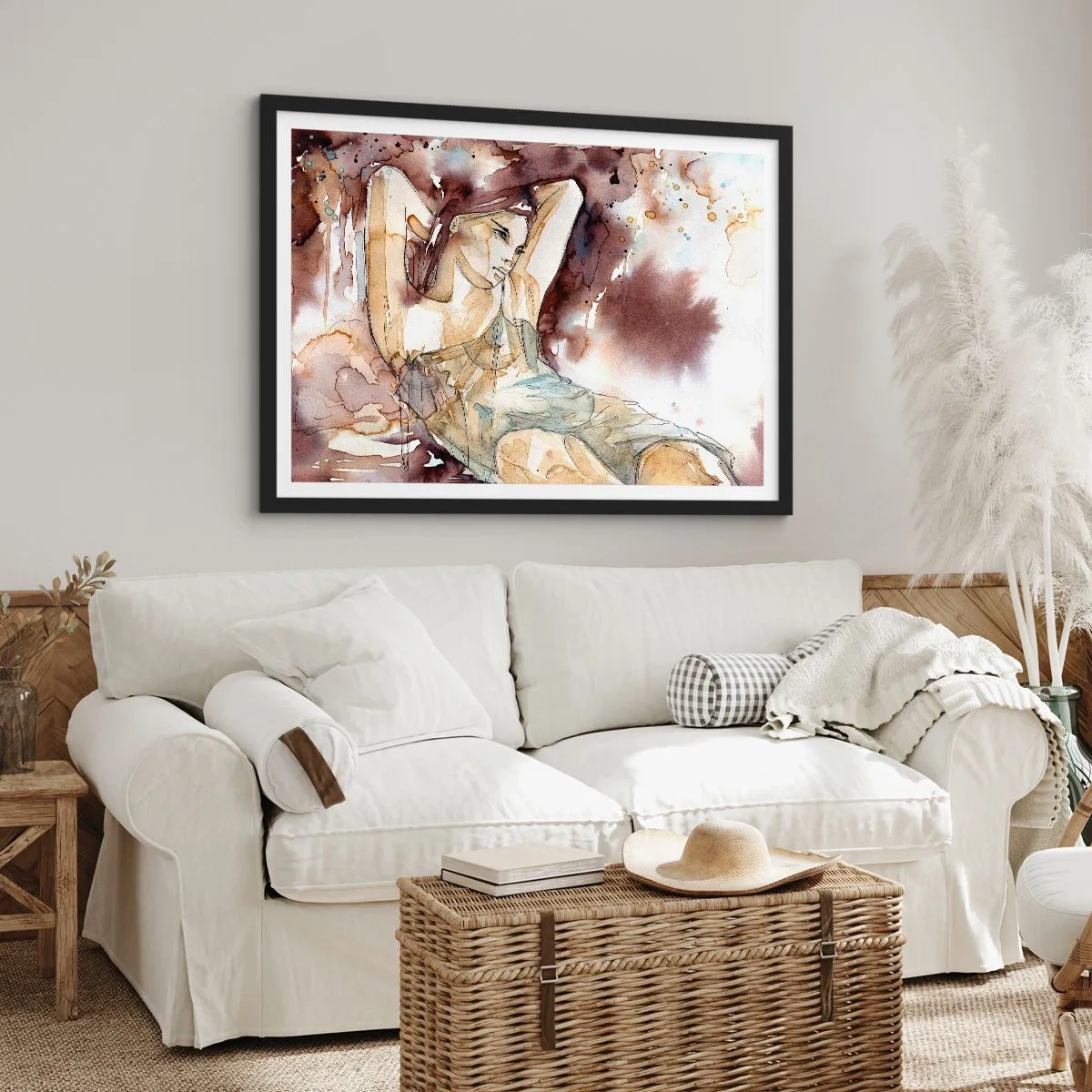 Póster en marco negro - En un estado de ánimo armónico - 91x61 cm